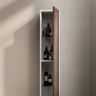 Kompozycja łazienkowa z 4 szufladami w kolorze dębu Rio, lustrem i umywalką - Velaria Viadurini