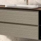 Kompozycja łazienkowa z 4 szufladami, umywalką, lustrem i otwartymi półkami - Elios Viadurini