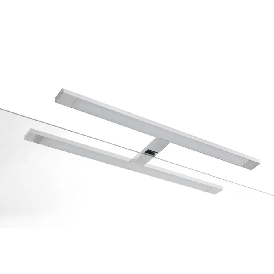 Kompozycja łazienkowa z 4 szufladami, umywalką, lustrem i otwartymi półkami - Elios Viadurini