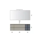 Kompozycja łazienkowa z 4 szufladami, umywalką, lustrem i otwartymi półkami - Elios Viadurini