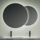 Kompozycja łazienkowa z 4 szufladami w kolorze szałwii, lustrem i umywalkami - Magnolia Viadurini