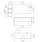 Kompozycja łazienkowa z podstawą w kolorze miodowego dębu, umywalką i lustrem Made in Italy - Kilos Viadurini