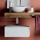 Kompozycja łazienkowa z odpornymi na zarysowania podstawami i umywalkami z żywicy Made in Italy - Palom Viadurini