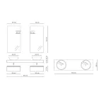 Kompozycja łazienkowa z odpornymi na zarysowania podstawami i umywalkami z żywicy Made in Italy - Palom Viadurini