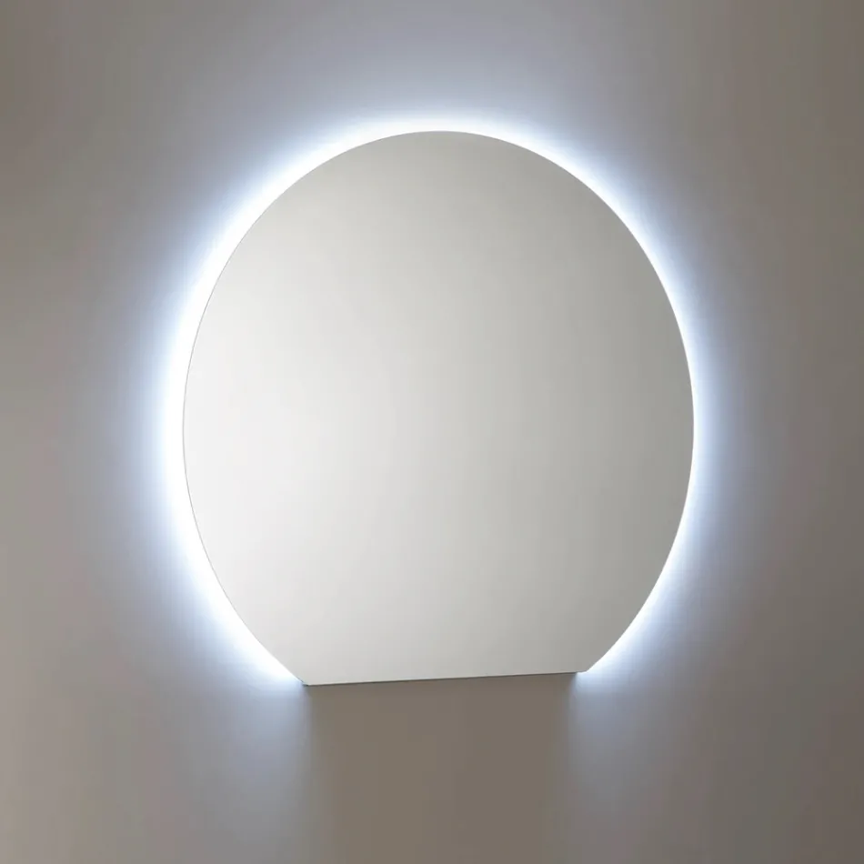 Kompozycja łazienkowa z szufladami, ceramiczną umywalką i lustrem LED - Elios Viadurini