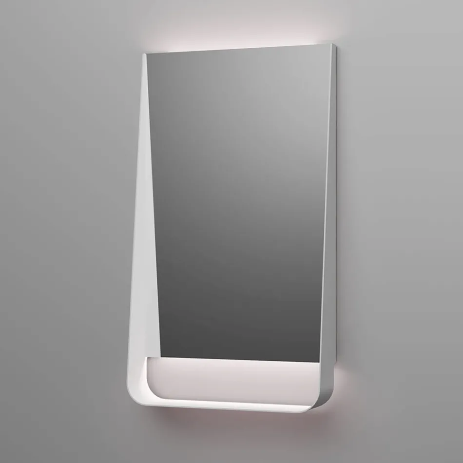 Kompozycja łazienkowa z szufladami, umywalką i lustrem w kolorze pudrowego różu - Elios Viadurini