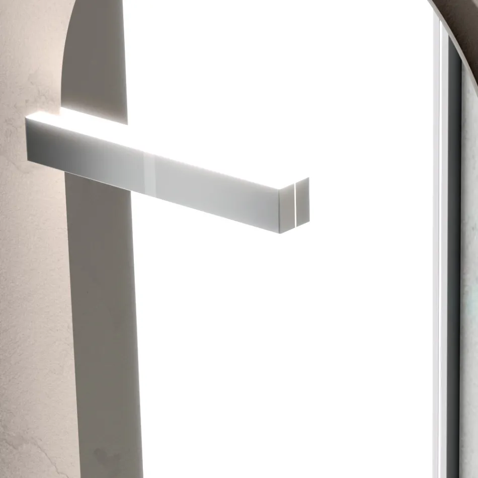 Kompozycja łazienkowa z szufladą, umywalką, lustrem, szafką ścienną i półką - Elios Viadurini