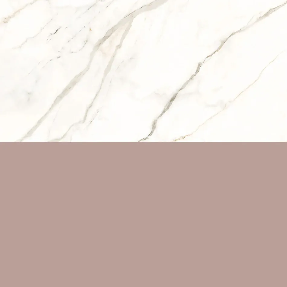 Kompozycja łazienkowa z szufladą w kolorze pudrowego różu i umywalką z Calacatta - Elios Viadurini