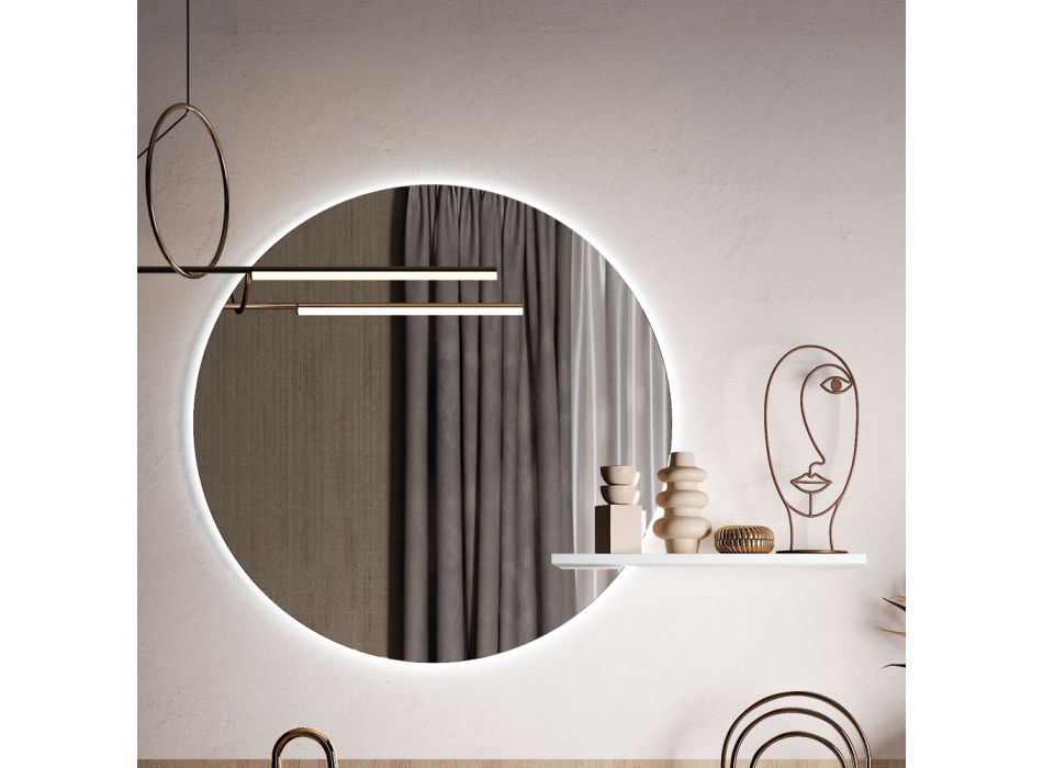 Kompozycja łazienkowa z umywalką, podwieszaną podstawą i lustrem Made in Italy - Dream Viadurini