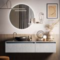 Kompozycja łazienkowa z umywalką, podwieszaną podstawą i lustrem Made in Italy - Dream