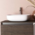 Kompozycja łazienkowa z ceramiczną umywalką i lustrem Made in Italy - Dream Viadurini