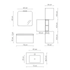 Kompozycja łazienkowa z umywalką z żywicy, Made in Italy Anti-Scratch Base - Dream Viadurini