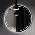 Kompozycja łazienkowa z lustrem, podstawą i umywalką z żywicy Made in Italy - Kilos Viadurini