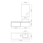 Kompozycja łazienkowa z lustrem ze zintegrowaną lampą, umywalką i podstawą - Dream Viadurini