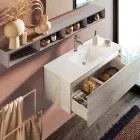 Kompozycja łazienkowa z lustrem i lampą, odporna na zarysowania podstawa Made in Italy - Dream Viadurini