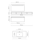 Kompozycja łazienkowa z lustrem i lampą, podstawa odporna na zarysowania Made in Italy - Dream Viadurini