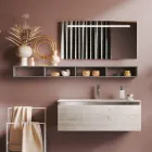 Kompozycja łazienkowa z lustrem i lampą, odporna na zarysowania podstawa Made in Italy - Dream Viadurini