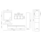 Kompozycja łazienkowa z lustrem i umywalką ceramiczną Made in Italy - Palom Viadurini