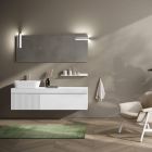 Kompozycja łazienkowa z lustrem i półką Made in Italy - Erebo Viadurini