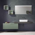 Kompozycja łazienkowa z lustrem i metalowymi meblościankami Made in Italy - Efesto