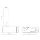 Kompozycja łazienkowa z lustrem obrotowym 180°, podstawą Made in Italy i umywalką - Kilos Viadurini