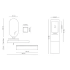 Kompozycja łazienkowa z owalnym lustrem, umywalką i podstawą Made in Italy - Palom Viadurini