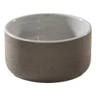 Szara kompozycja łazienkowa z lustrem, szafką z drewna tekowego i akcesoriami - Patryk Viadurini