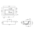 Kompozycja łazienkowa Umywalka ceramiczna i stalowa podstawa Made in Italy - Quadro Viadurini