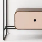 Kompozycja łazienkowa Umywalka z ceramiki i lustra Made in Italy - Chantal Viadurini