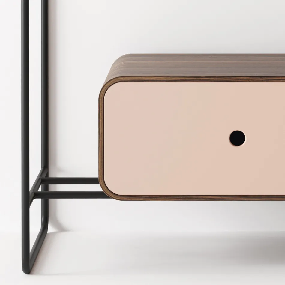 Kompozycja łazienkowa Umywalka z ceramiki i lustra Made in Italy - Chantal Viadurini