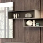 Zawieszana kompozycja łazienkowa w kolorze dymnej szarości Fenix, wyprodukowana we Włoszech, w Neapolu Viadurini