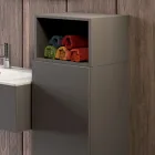 Zawieszana kompozycja łazienkowa w kolorze przydymionej szarości Fenix, wyprodukowana we Włoszech, w Neapolu Viadurini