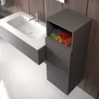 Zawieszana kompozycja łazienkowa w kolorze dymnej szarości Fenix, wyprodukowana we Włoszech, w Neapolu Viadurini