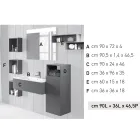 Zawieszana kompozycja łazienkowa w kolorze dymnej szarości Fenix, wyprodukowana we Włoszech, w Neapolu Viadurini