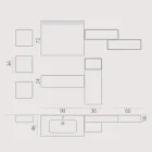 Zawieszana kompozycja łazienkowa w kolorze dymnej szarości Fenix, wyprodukowana we Włoszech, w Neapolu Viadurini