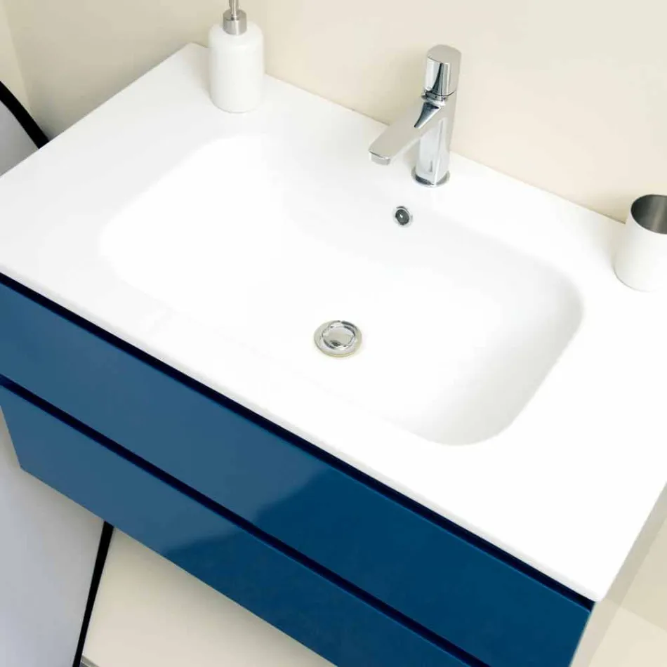 Kompozycja Zawieszona łazienka w formacie Mdf Lakierowane Made in Italy - Becky Viadurini