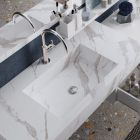 Calacatta Top Kompozycja łazienkowa z HPL i białej matowej bazy Made in Italy - Polsen Viadurini