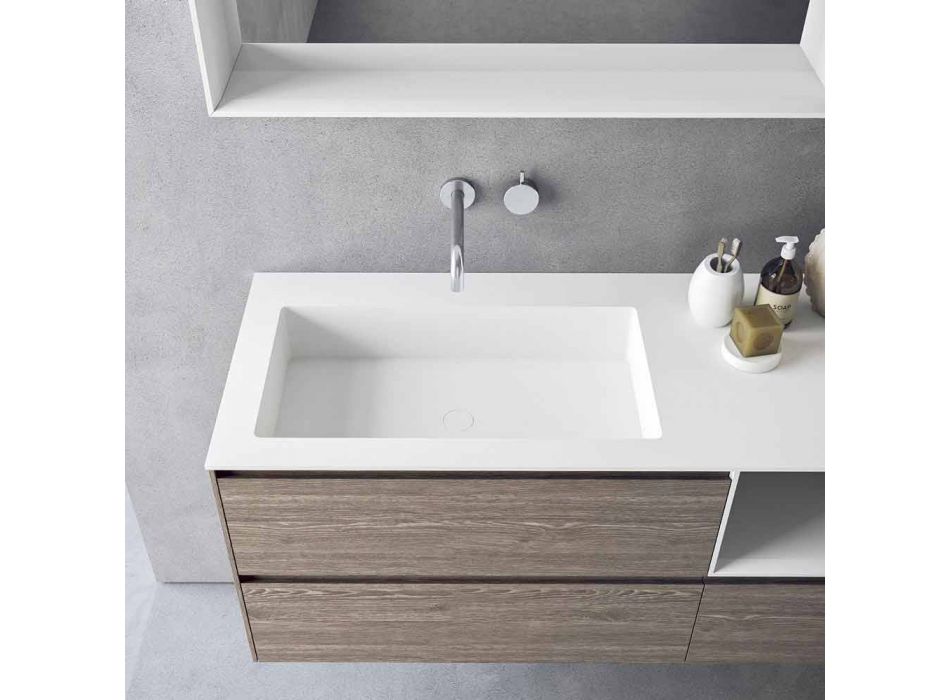 Kompozycja mebli łazienkowych, nowoczesny i podwieszany projekt Made in Italy - Callisi8 Viadurini