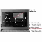 Podwieszana i nowoczesna kompozycja mebli łazienkowych, meble designerskie - Callisi12 Viadurini