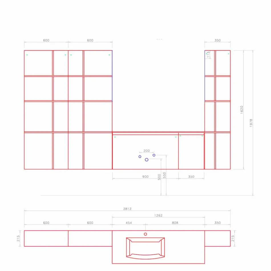 Podwieszana i nowoczesna kompozycja mebli łazienkowych, meble designerskie - Callisi12 Viadurini