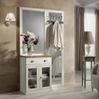 Kompozycja wejściowa z dwukolorowego białego wosku i blatu z naturalnego drewna - Fatuo Viadurini