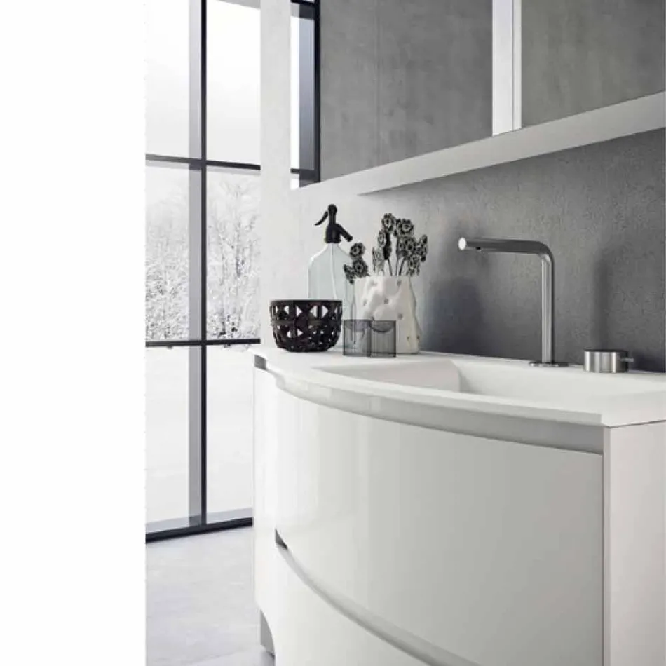 Nowoczesna i podwieszana kompozycja łazienkowa Made in Italy Design - Callisi7 Viadurini