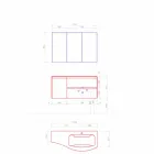 Nowoczesna i podwieszana kompozycja łazienkowa Made in Italy Design - Callisi7 Viadurini