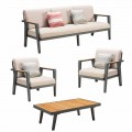 Kompozycja zewnętrzna 3-osobowa sofa, 2 fotele i stolik kawowy - Moira