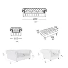 Kompozycja salonu z sofą, fotelem i ławką Made in Italy - Spasso Viadurini