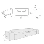 Kompozycja 1 sofy, 1 podłokietnika i 1 półwyspu - dziwna Viadurini