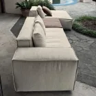 Kompozycja 1 pufy z oparciem, 1 pufy i 1 półwyspu - dziwna Viadurini