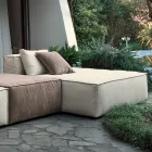 Kompozycja 1 pufy z oparciem, 1 pufy i 1 półwyspu - dziwna Viadurini