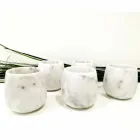 Kompozycja 2 szklanek z białego marmuru z Carrary Made in Italy - Dolla Viadurini