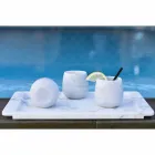 Kompozycja 2 szklanek z białego marmuru z Carrary Made in Italy - Dolla Viadurini